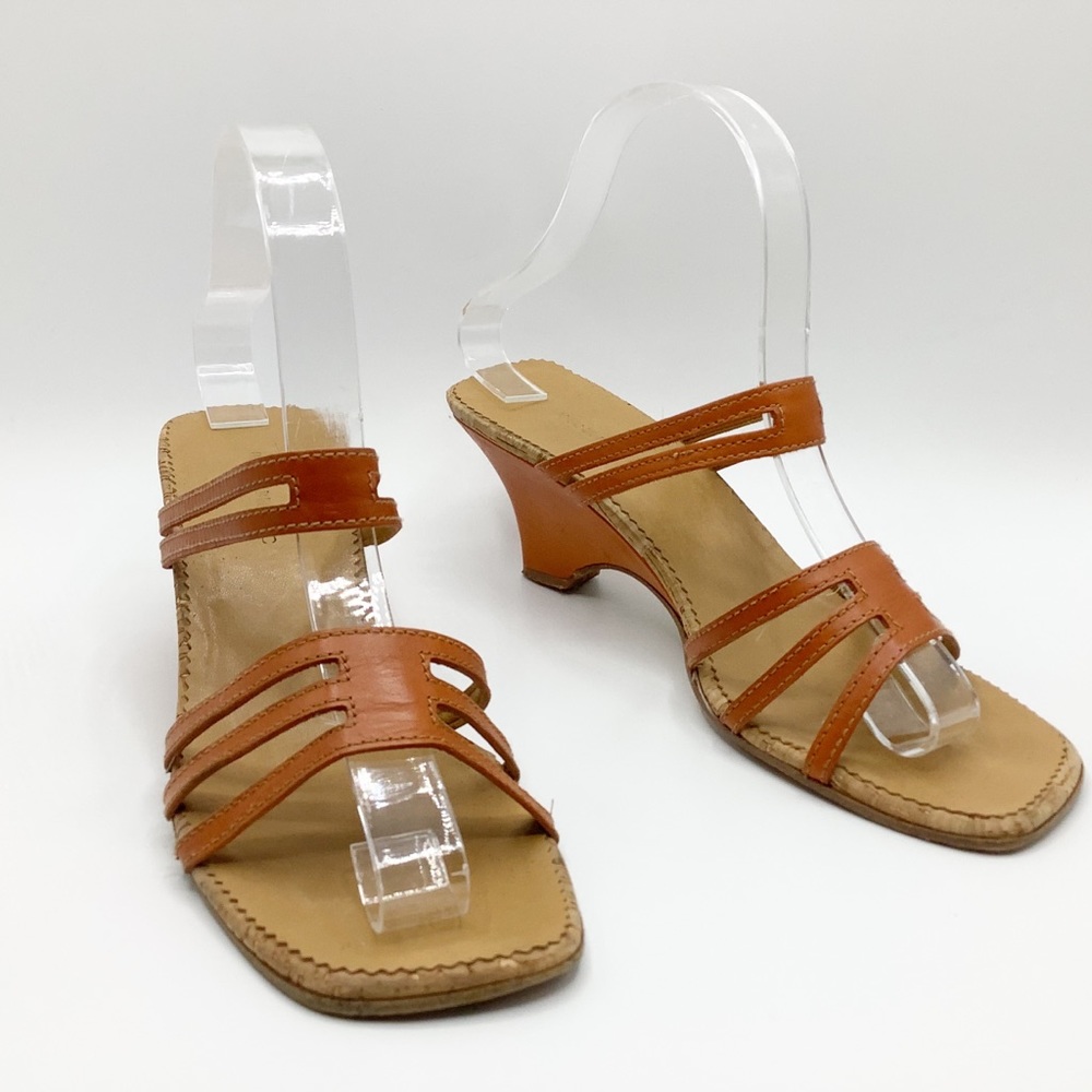 Banana Republic orange wedge shoes